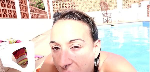  POV Sex at the Swimming Pool, BLOWJOB, FOOTJOB, LICKING PUSSY